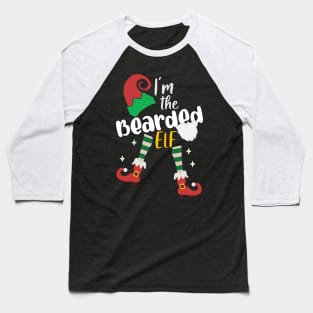 Funny I'm The Bearded Elf Christmas Xmas Matching Family Baseball T-Shirt